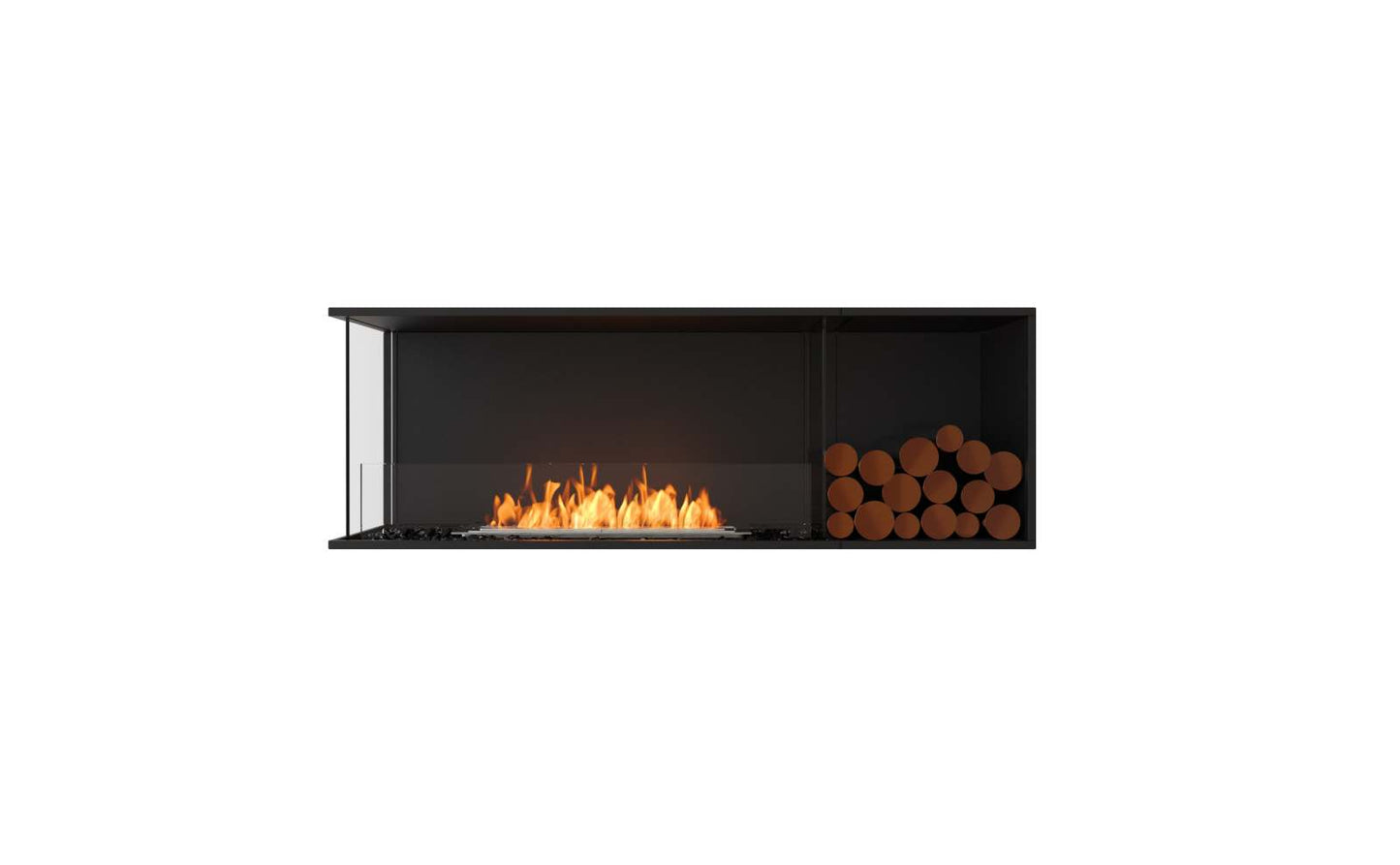 EcoSmart Flex Bioethanol Fireplace 60LC BXR Left Corner Black