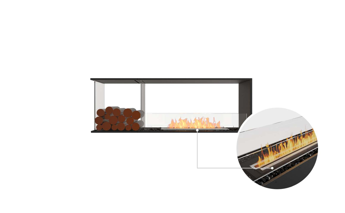 EcoSmart Flex Bioethanol Fireplace 60PN BXL Peninsula Black