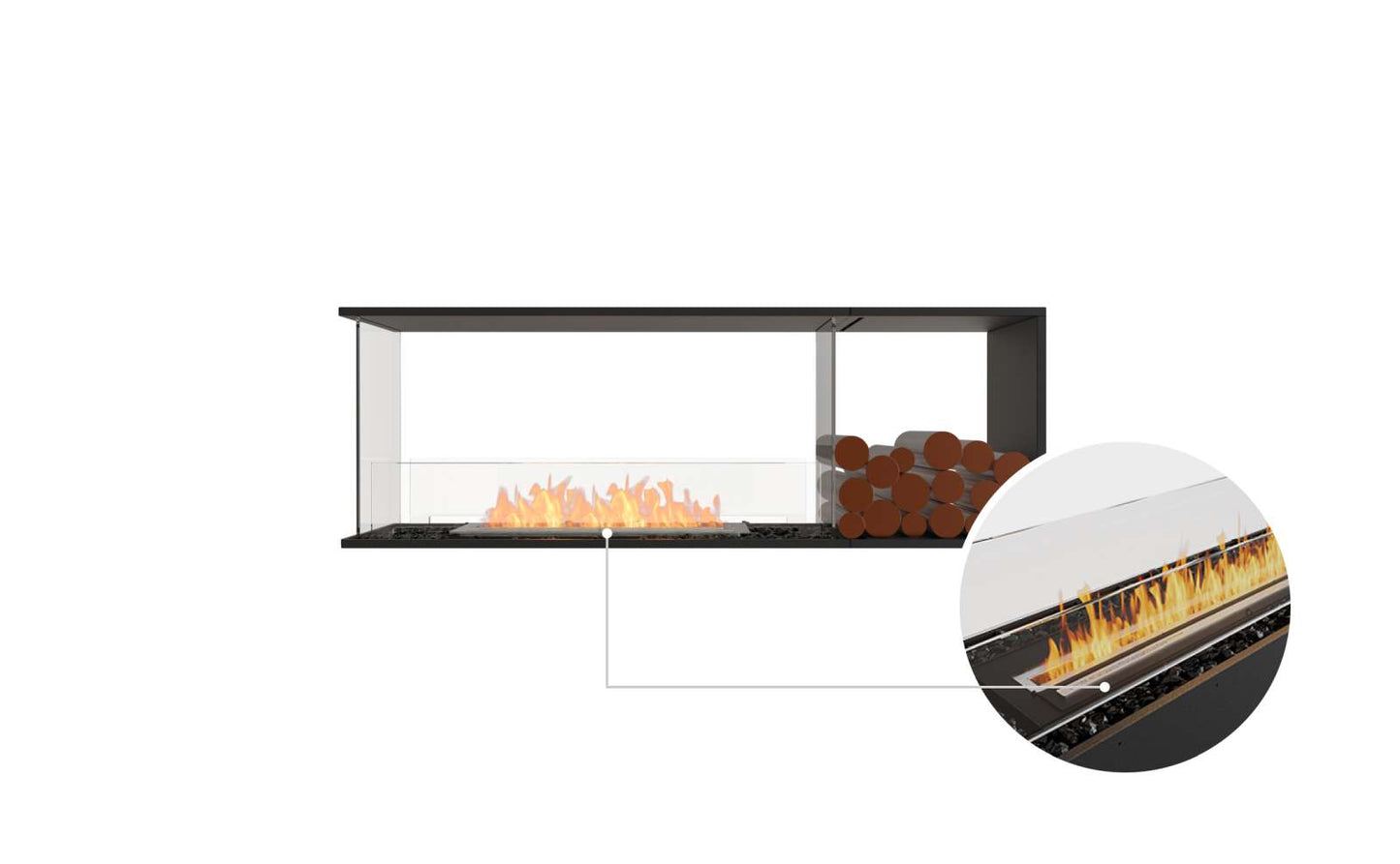 EcoSmart Flex Bioethanol Fireplace 60PN BXR Peninsula Black