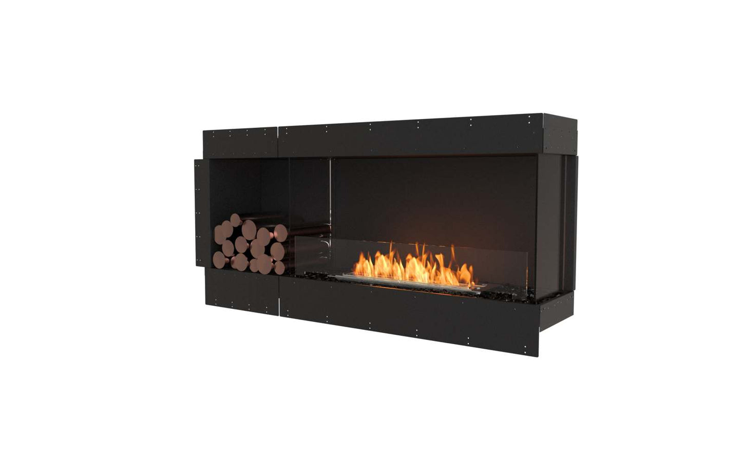 EcoSmart Flex Bioethanol Fireplace 60RC BXL Right Corner Black