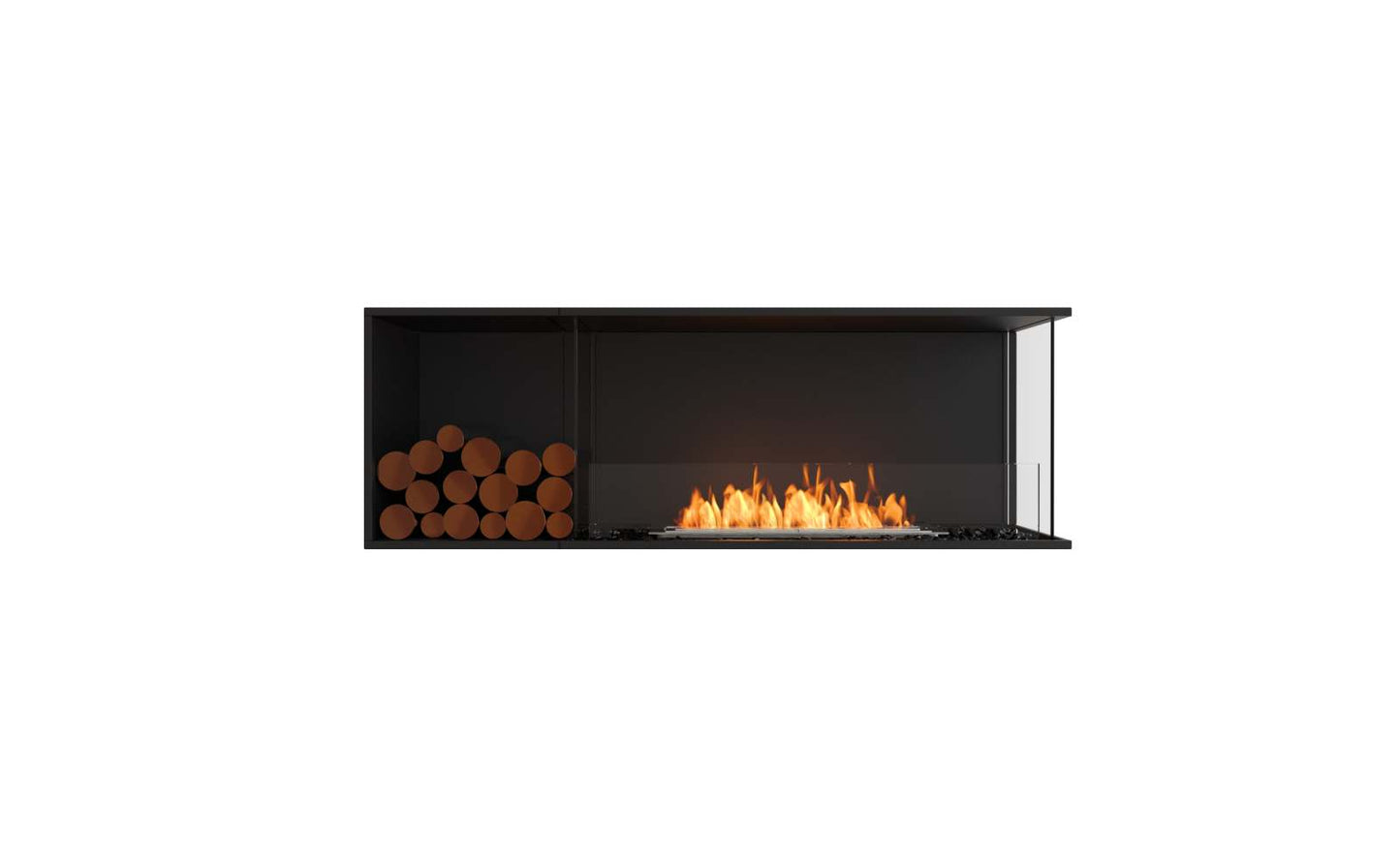 EcoSmart Flex Bioethanol Fireplace 60RC BXL Right Corner Black