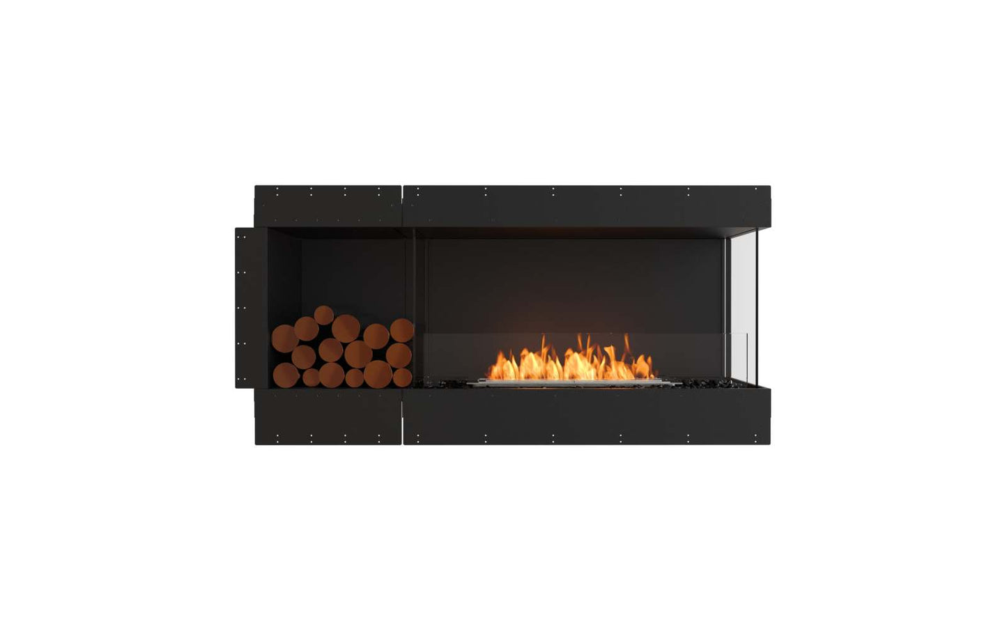 EcoSmart Flex Bioethanol Fireplace 60RC BXL Right Corner Black