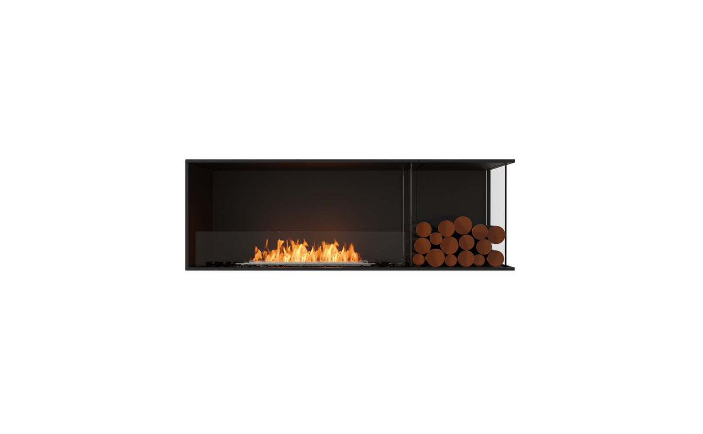 EcoSmart Flex Bioethanol Fireplace 60RC BXR Right Corner Black