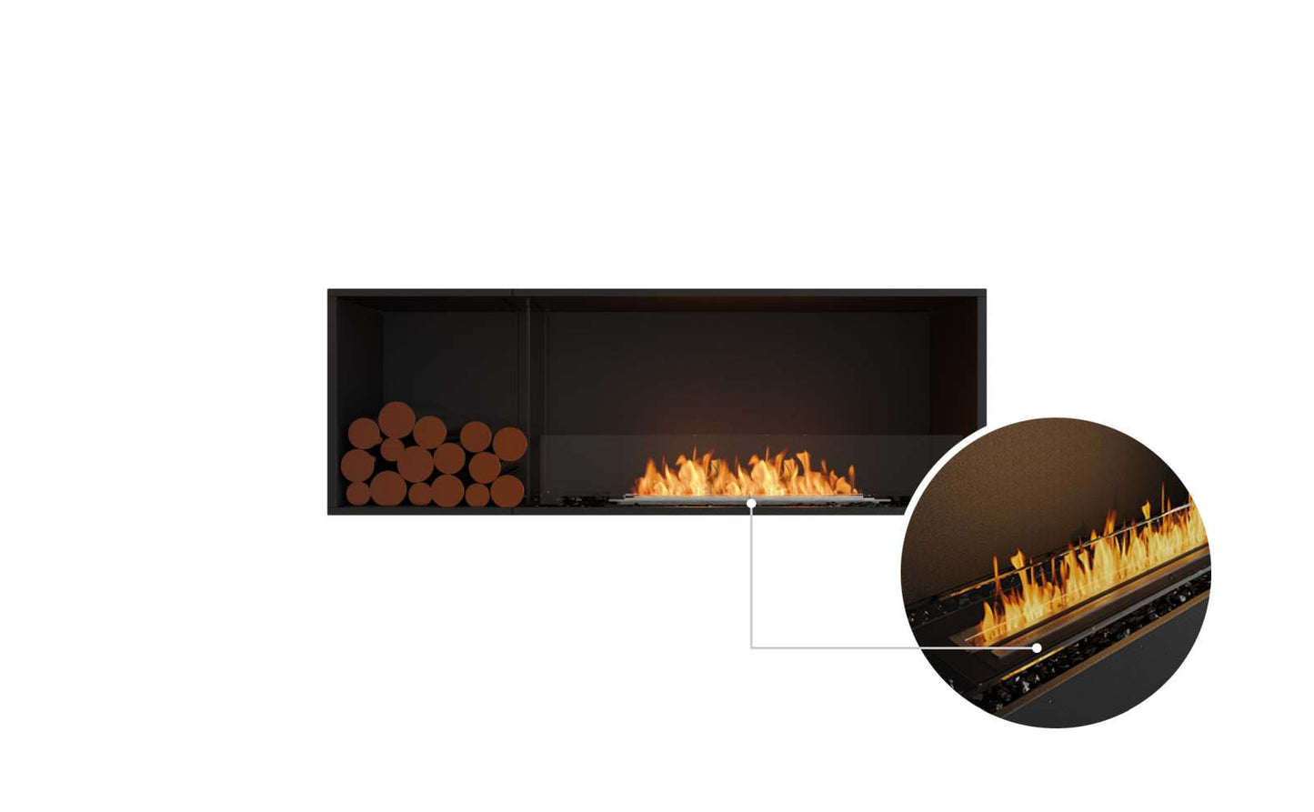 EcoSmart Flex Bioethanol Fireplace 60SS BXL Single Sided Black