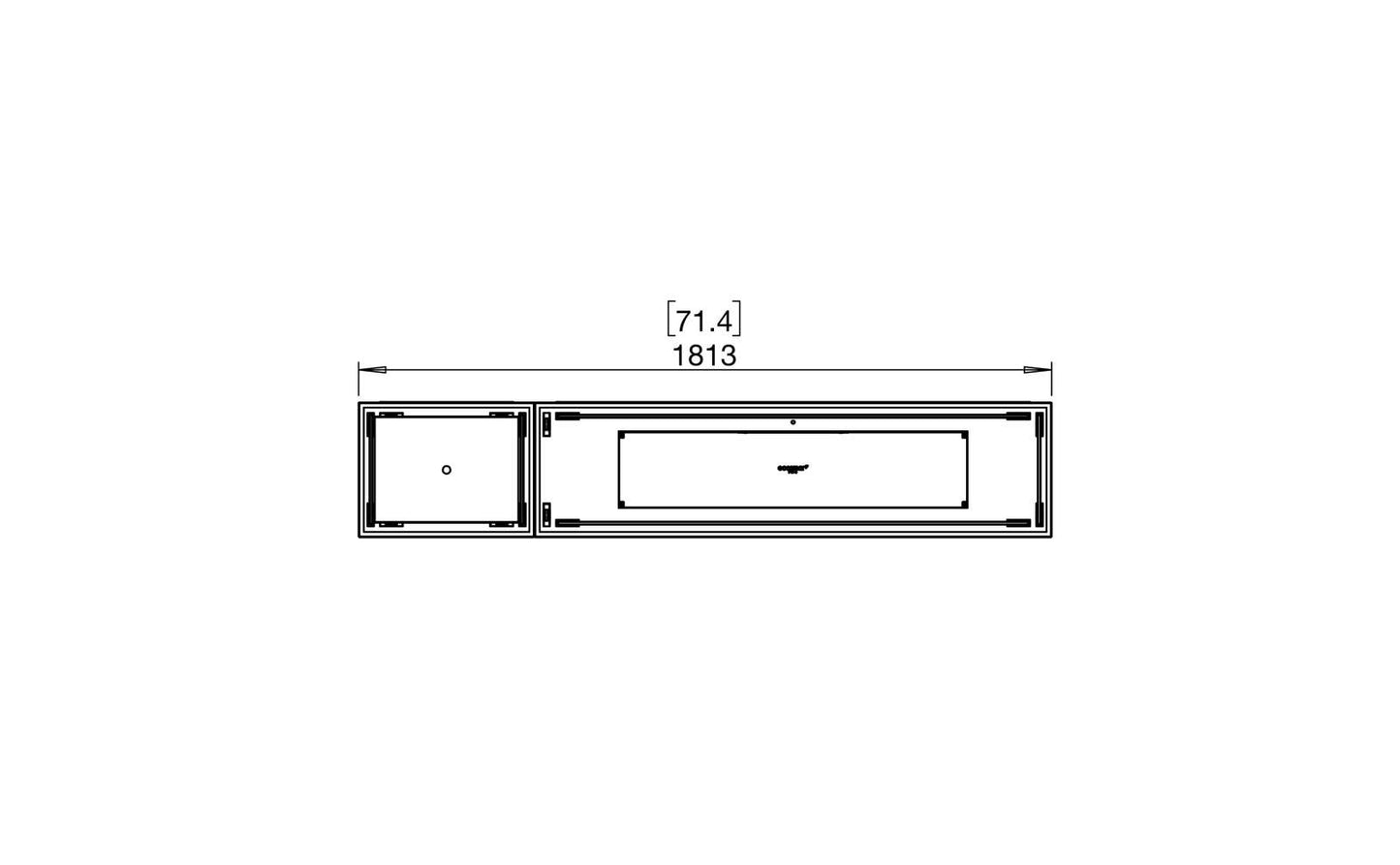 EcoSmart Flex Bioethanol Fireplace 68BN BX1 Bench Black