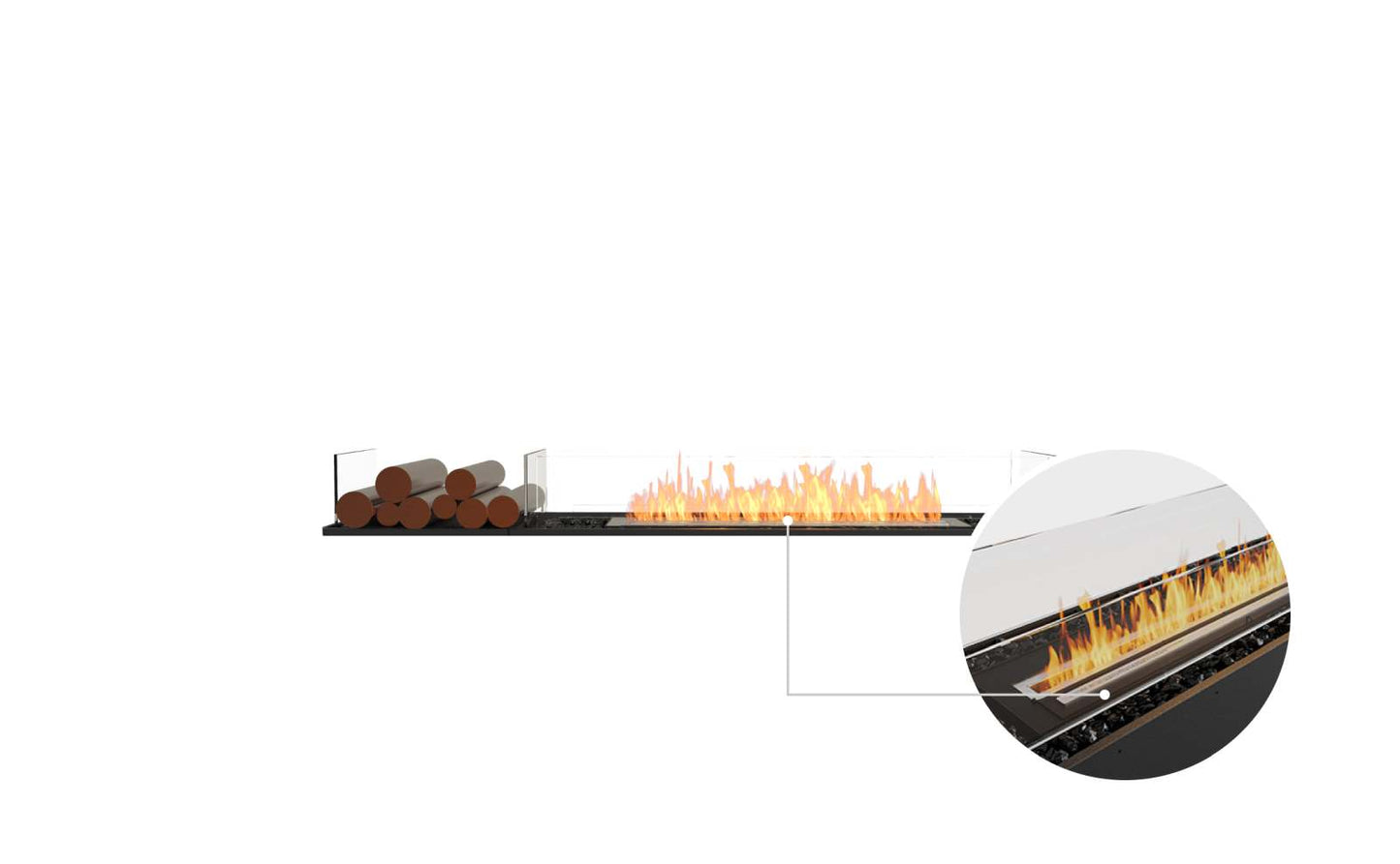 EcoSmart Flex Bioethanol Fireplace 68BN BX1 Bench Black