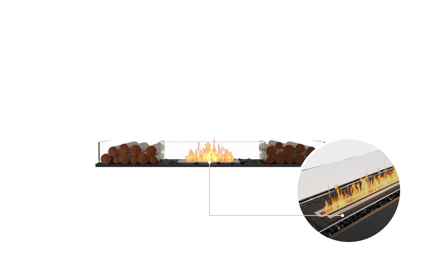 EcoSmart Flex Bioethanol Fireplace 68BN BX2 Bench Black
