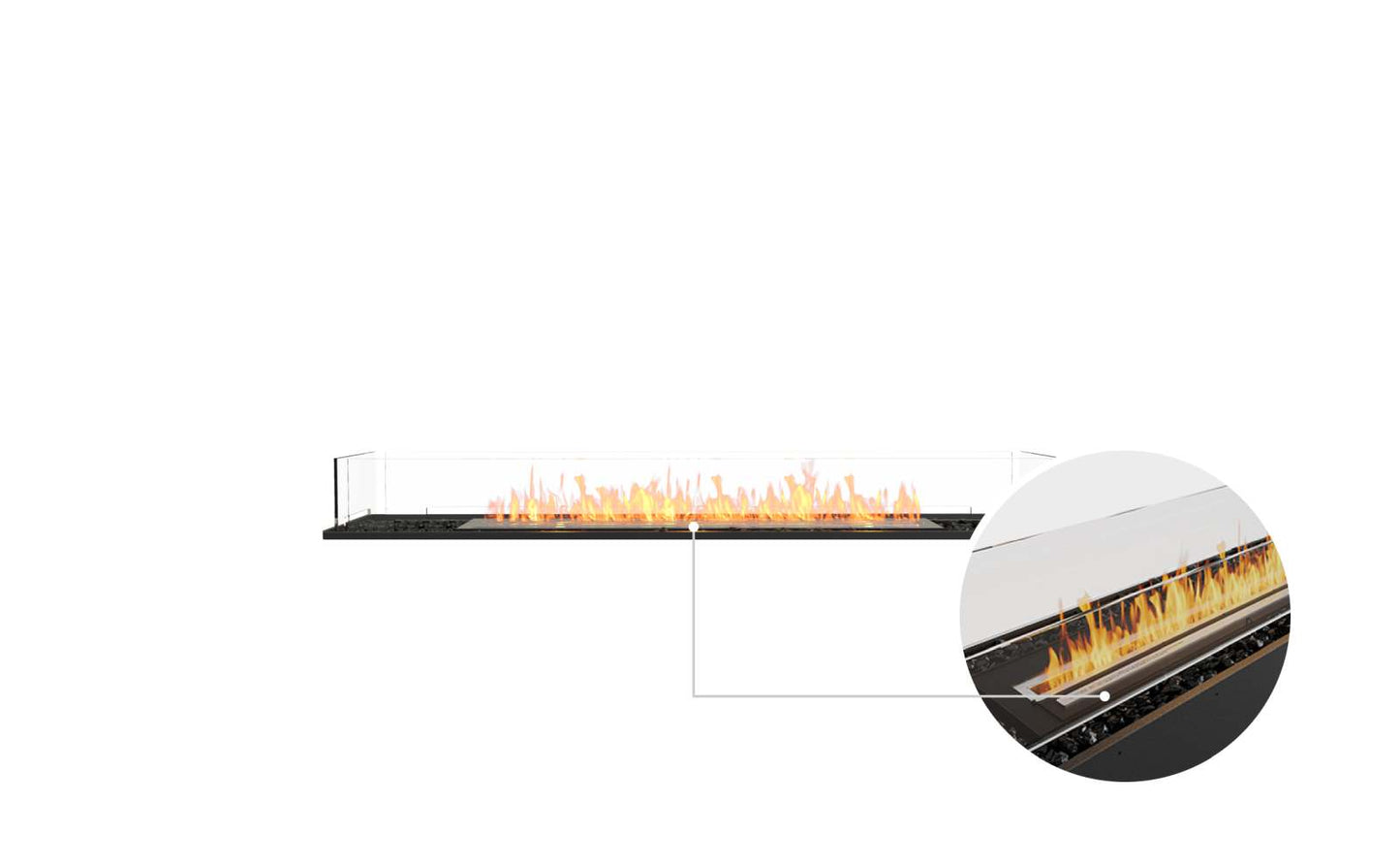 EcoSmart Flex Bioethanol Fireplace 68BN Bench Black