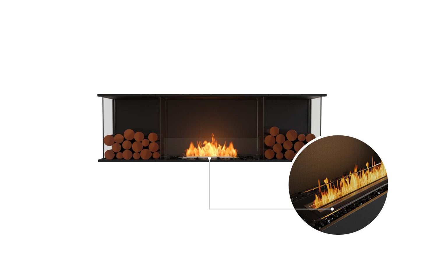 EcoSmart Flex Bioethanol Fireplace 68BY BX2 Bay Black