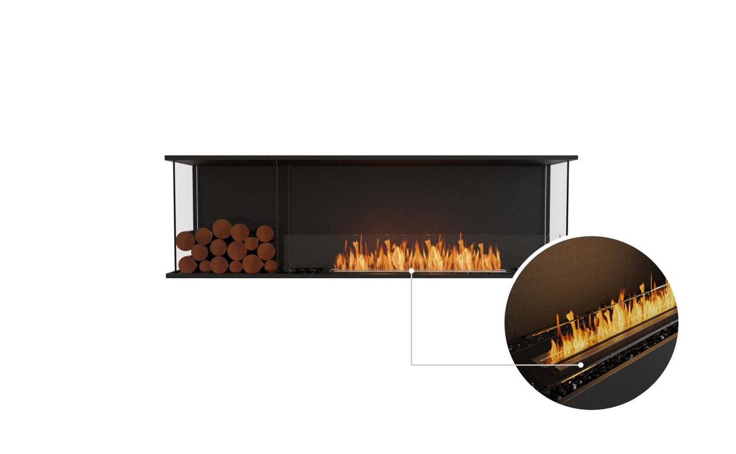 EcoSmart Flex Bioethanol Fireplace 68BY BXL Bay Black