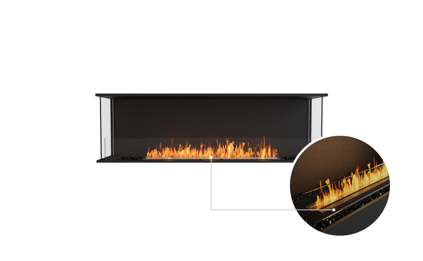 EcoSmart Flex Bioethanol Fireplace 68BY Bay Black
