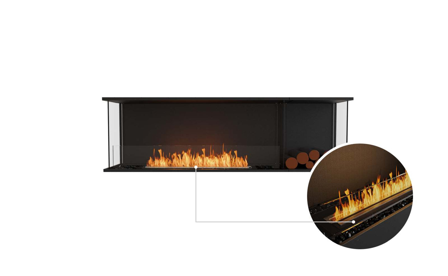 EcoSmart Flex Bioethanol Fireplace 68BY BXR Bay Black