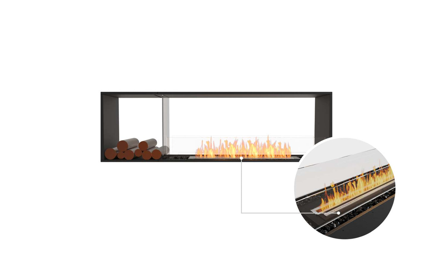 EcoSmart Flex Bioethanol Fireplace 68DB BX1 Double Sided Black