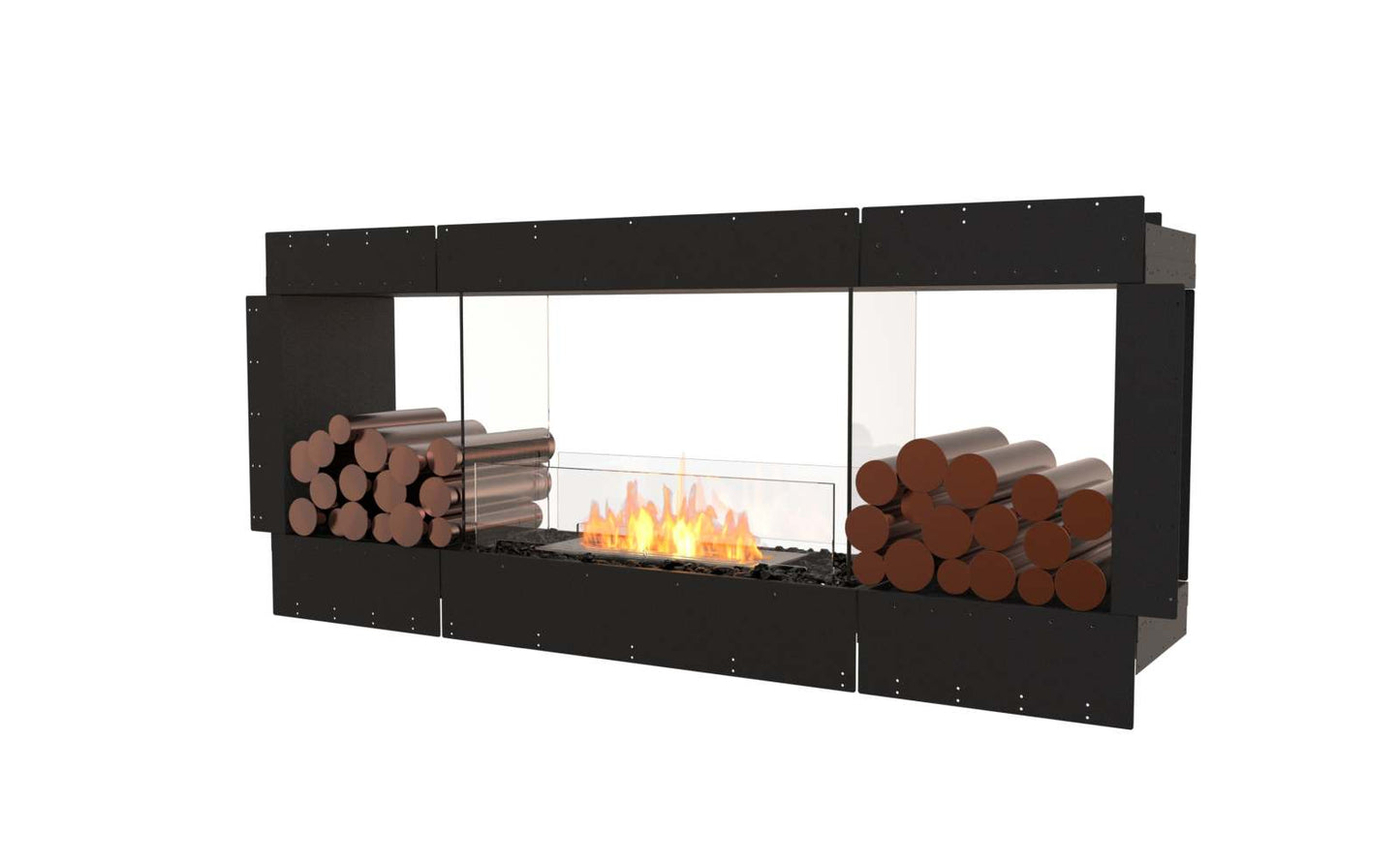 EcoSmart Flex Bioethanol Fireplace 68DB BX2 Double Sided Black