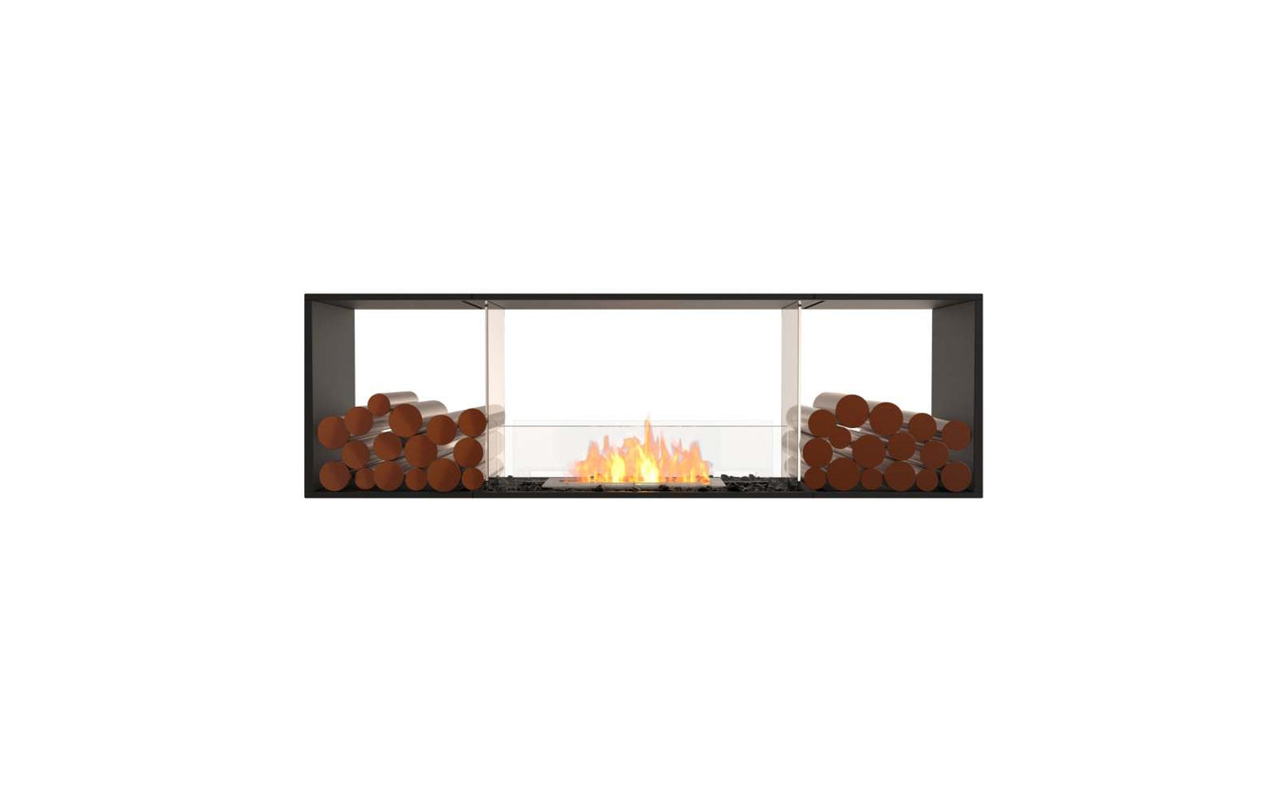 EcoSmart Flex Bioethanol Fireplace 68DB BX2 Double Sided Black