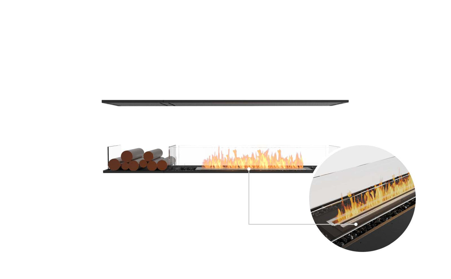 EcoSmart Flex Bioethanol Fireplace 68IL BX1 Island Black