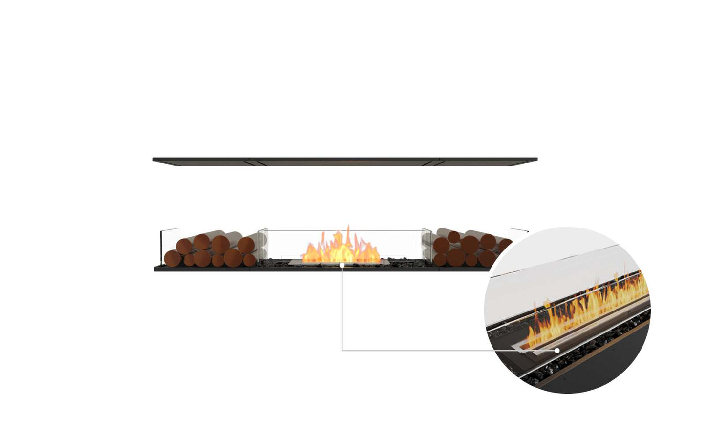 EcoSmart Flex Bioethanol Fireplace 68IL BX2 Island Black