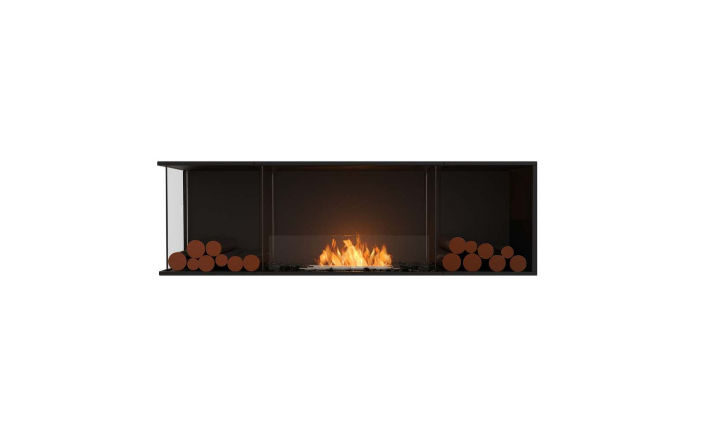 EcoSmart Flex Bioethanol Fireplace 68LC BX2 Left Corner Black