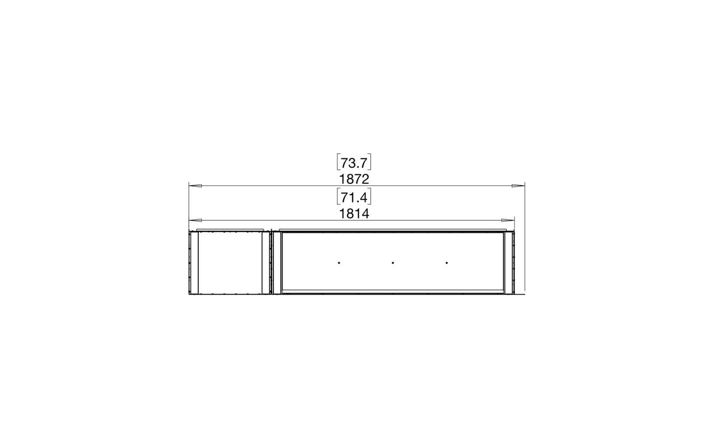 EcoSmart Flex Bioethanol Fireplace 68LC BXL Left Corner Black