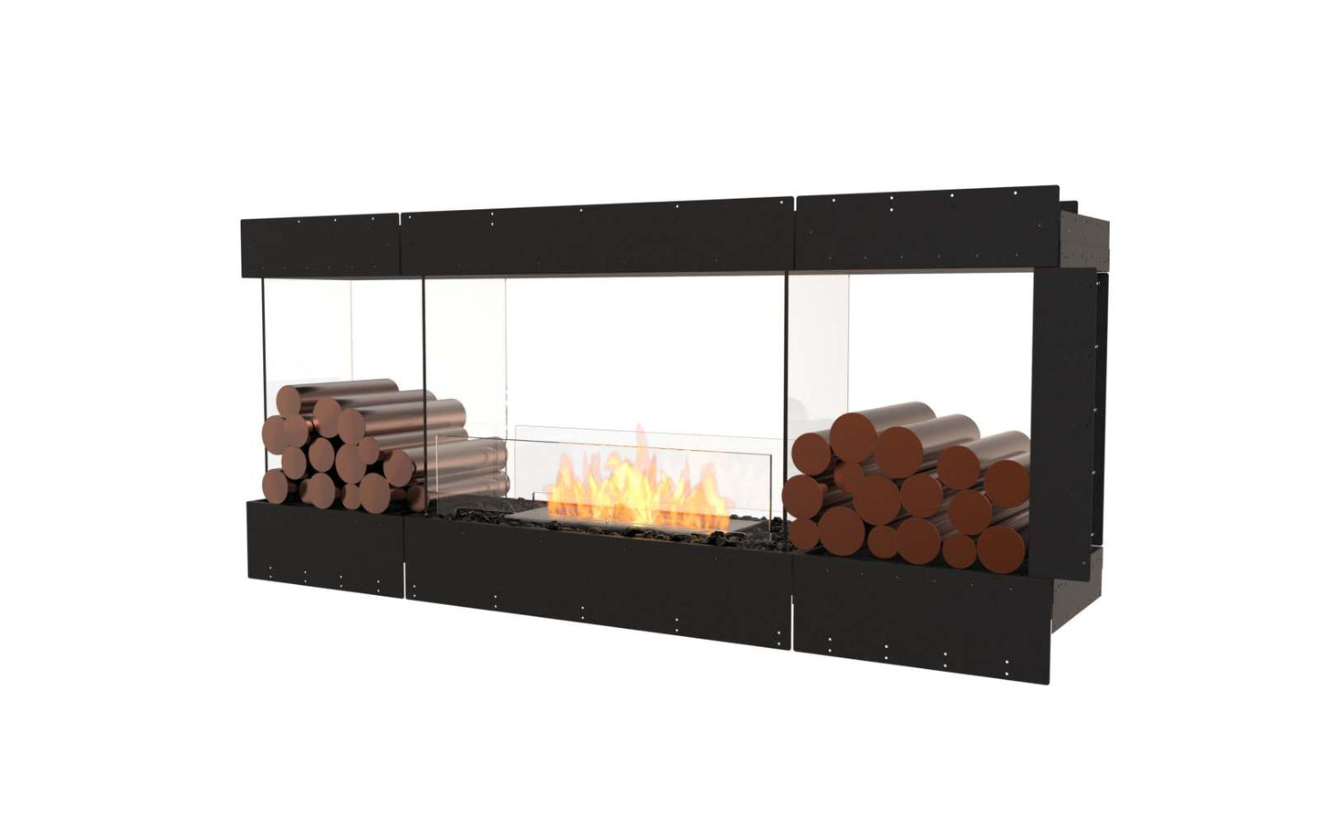 EcoSmart Flex Bioethanol Fireplace 68PN BX2 Peninsula Black