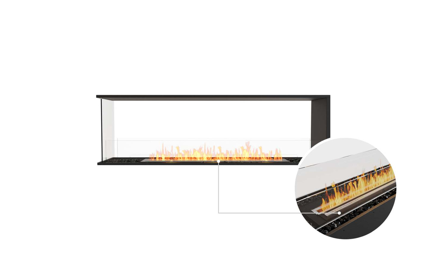 EcoSmart Flex Bioethanol Fireplace 68PN Peninsula Black