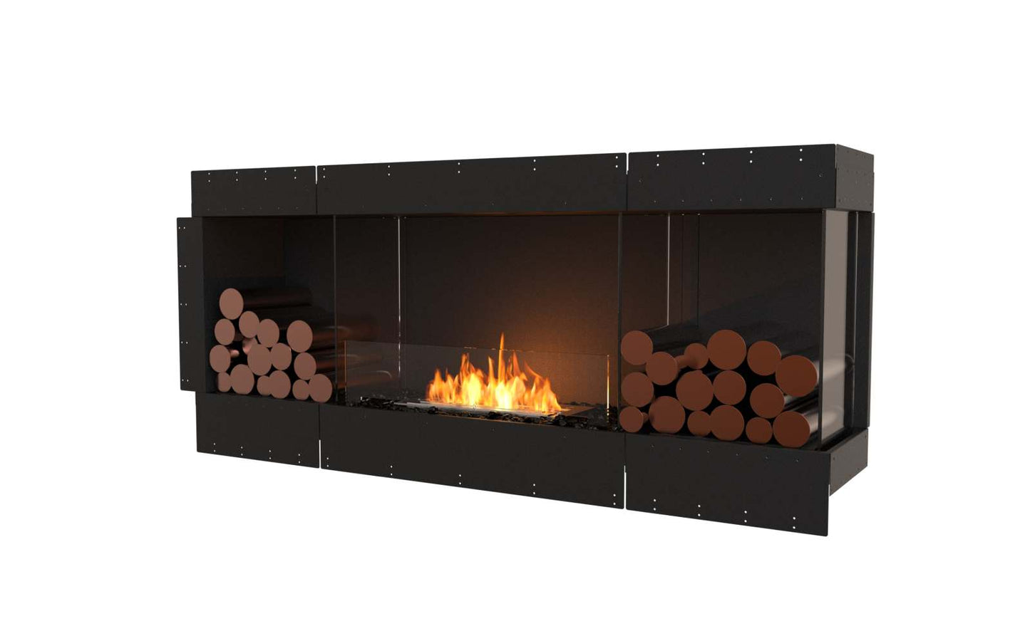 EcoSmart Flex Bioethanol Fireplace 68RC BX2 Right Corner Black