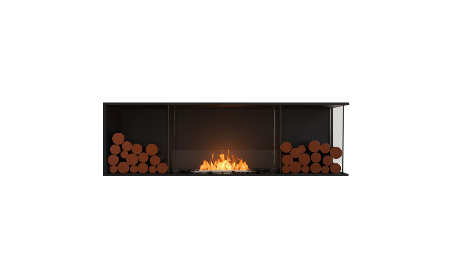 EcoSmart Flex Bioethanol Fireplace 68RC BX2 Right Corner Black