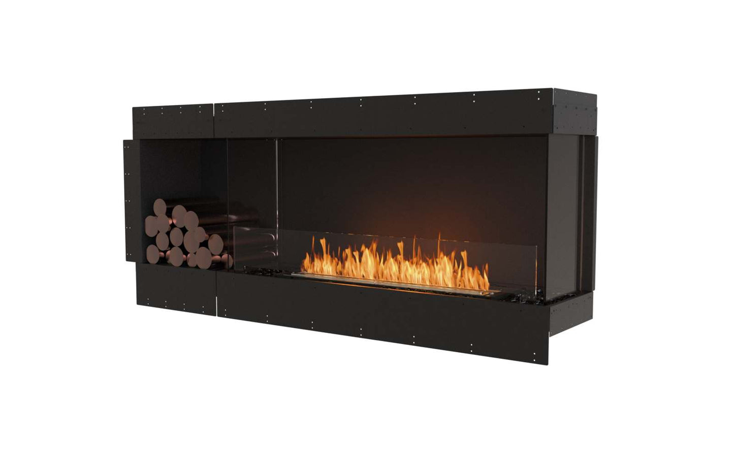 EcoSmart Flex Bioethanol Fireplace 68RC BXL Right Corner Black