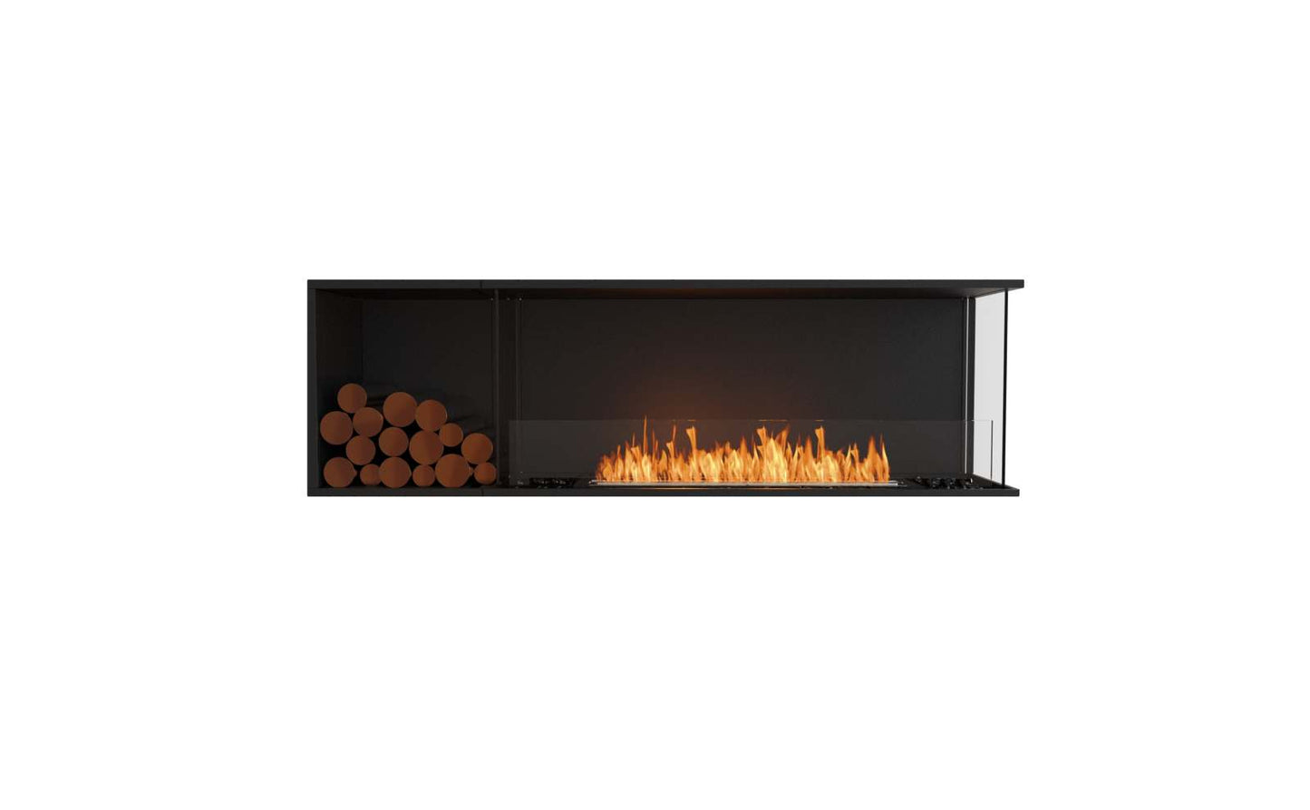 EcoSmart Flex Bioethanol Fireplace 68RC BXL Right Corner Black