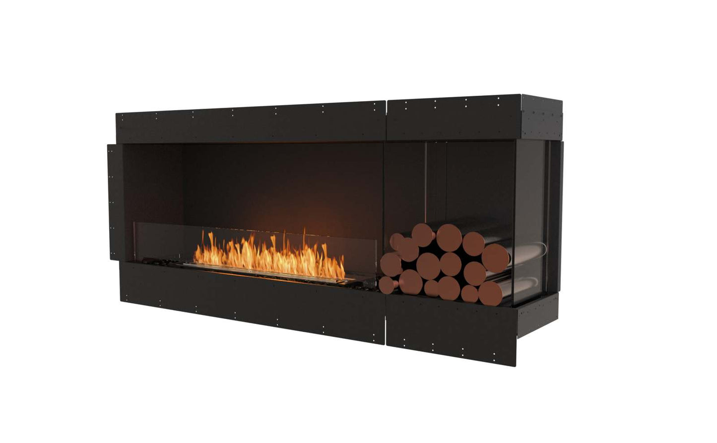 EcoSmart Flex Bioethanol Fireplace 68RC BXR Right Corner Black