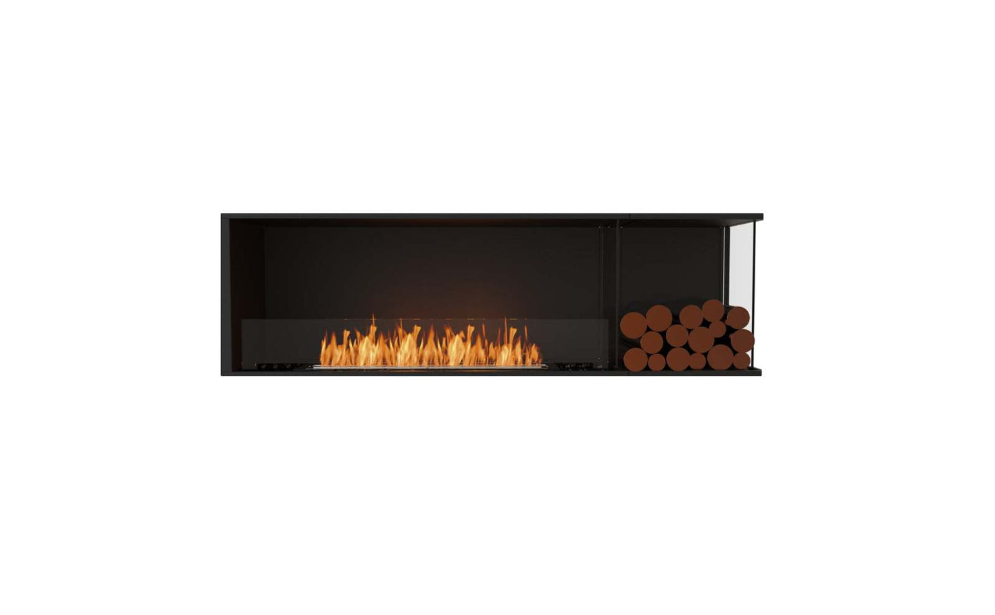 EcoSmart Flex Bioethanol Fireplace 68RC BXR Right Corner Black