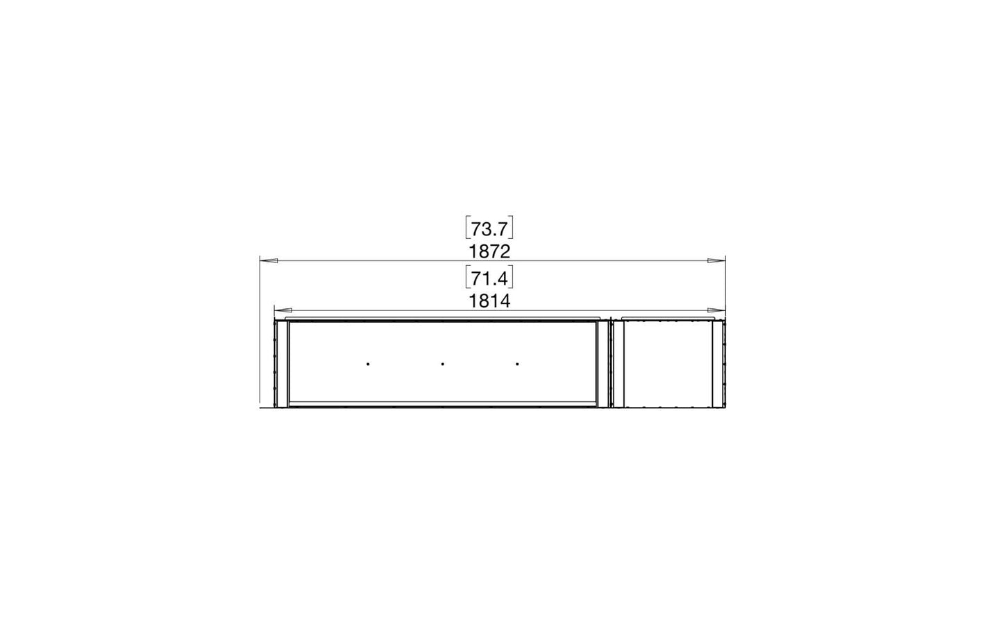 EcoSmart Flex Bioethanol Fireplace 68RC BXR Right Corner Black