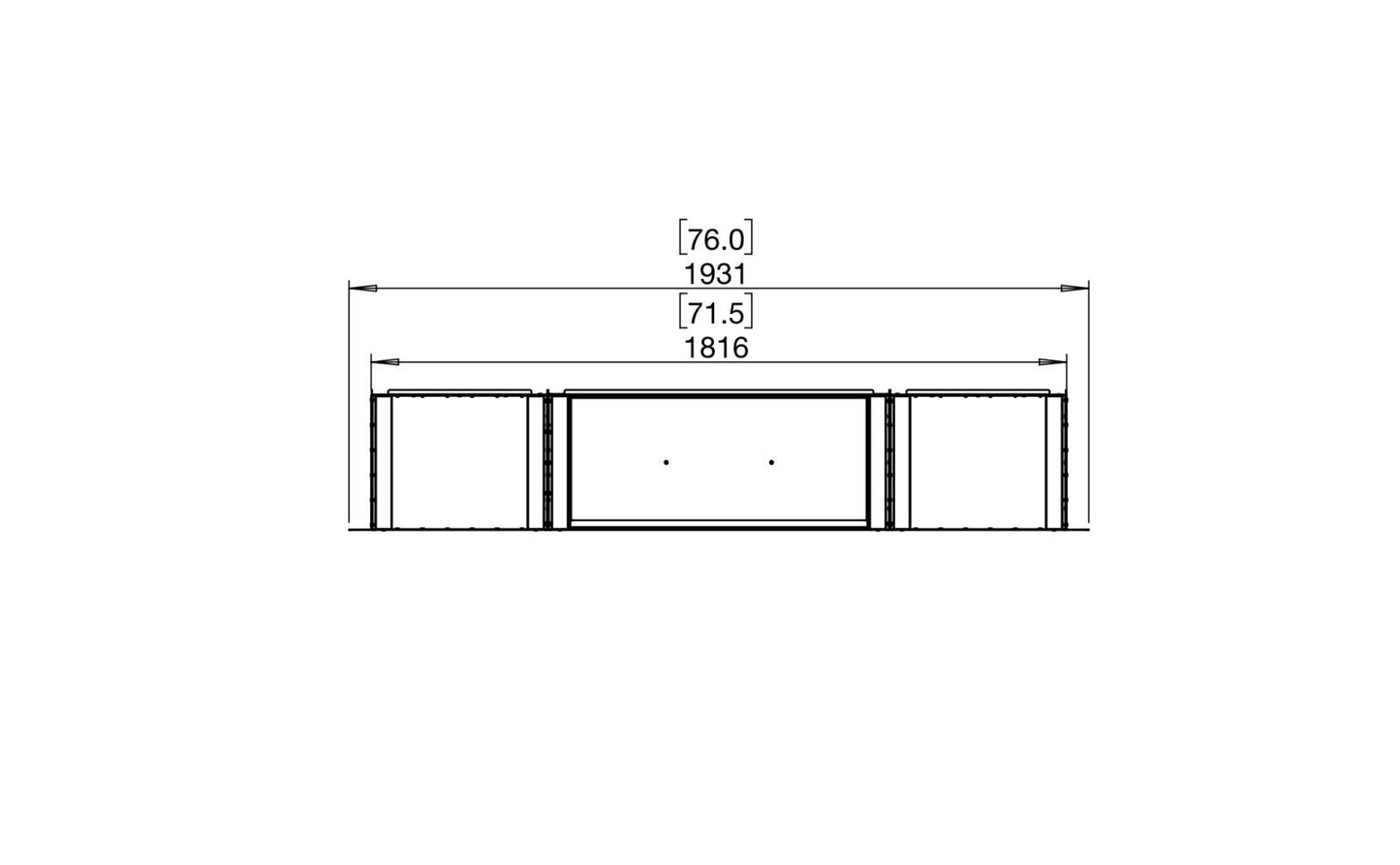 EcoSmart Flex Bioethanol Fireplace 68SS BX2 Single Sided Black