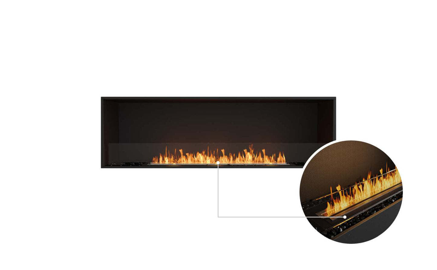 EcoSmart Flex Bioethanol Fireplace 68SS Single Sided Black