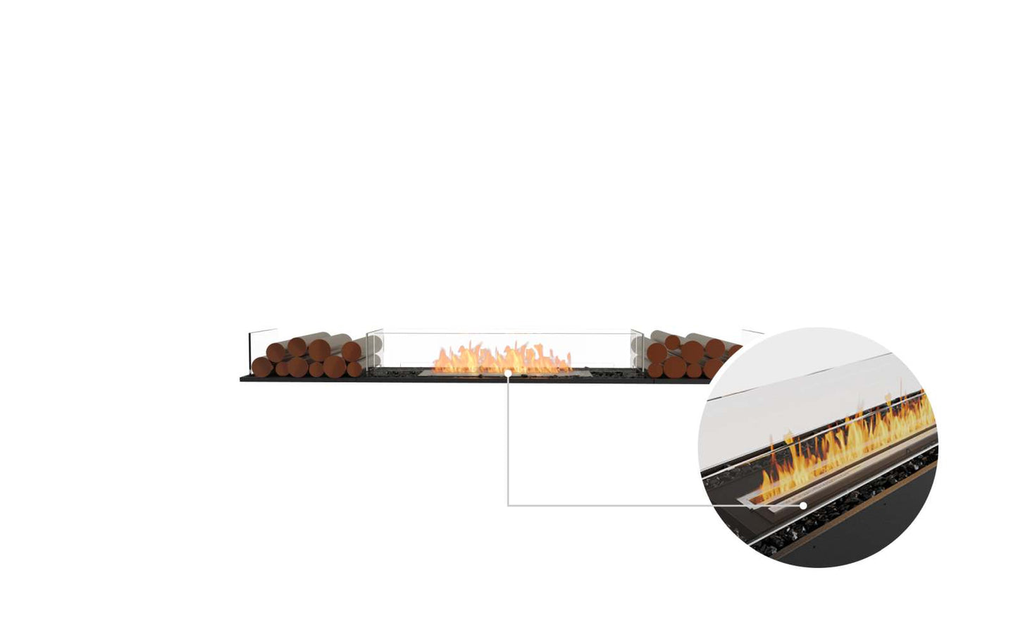 EcoSmart Flex Bioethanol Fireplace 78BN BX2 Bench Black