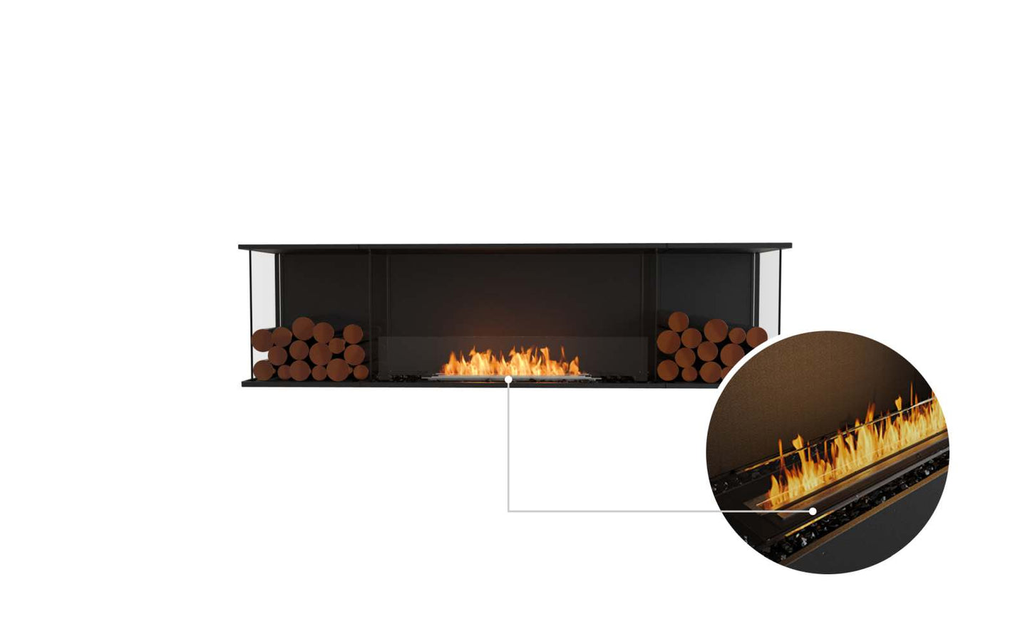 EcoSmart Flex Bioethanol Fireplace 78BY BX2 Bay Black