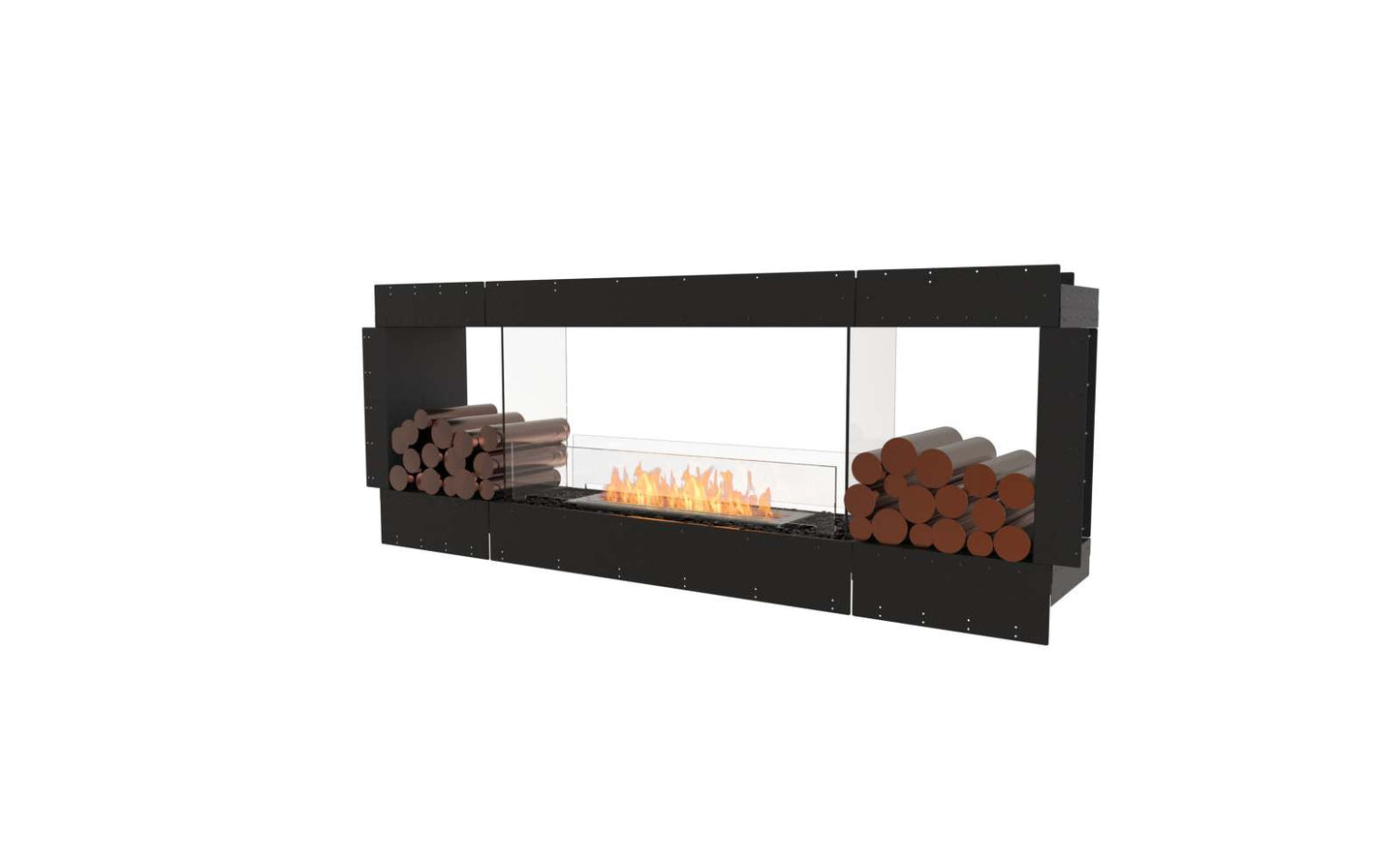 EcoSmart Flex Bioethanol Fireplace 78DB BX2 Double Sided Black