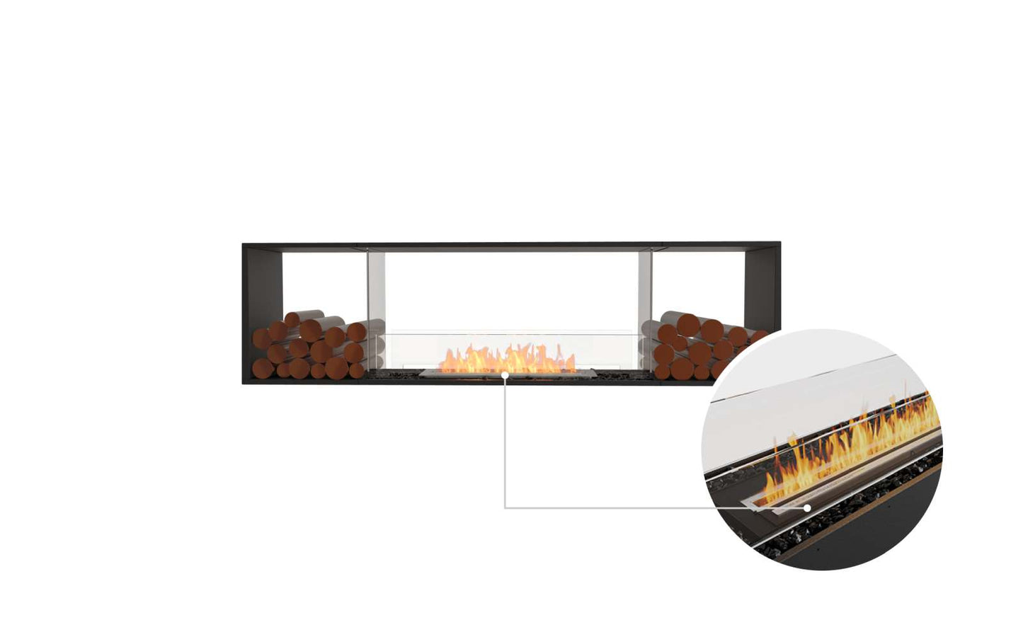 EcoSmart Flex Bioethanol Fireplace 78DB BX2 Double Sided Black