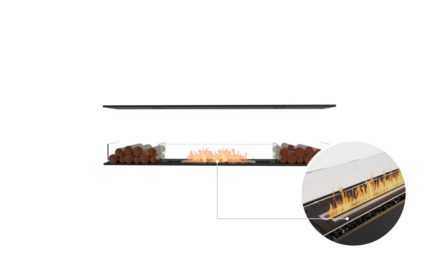 EcoSmart Flex Bioethanol Fireplace 78IL BX2 Island Black