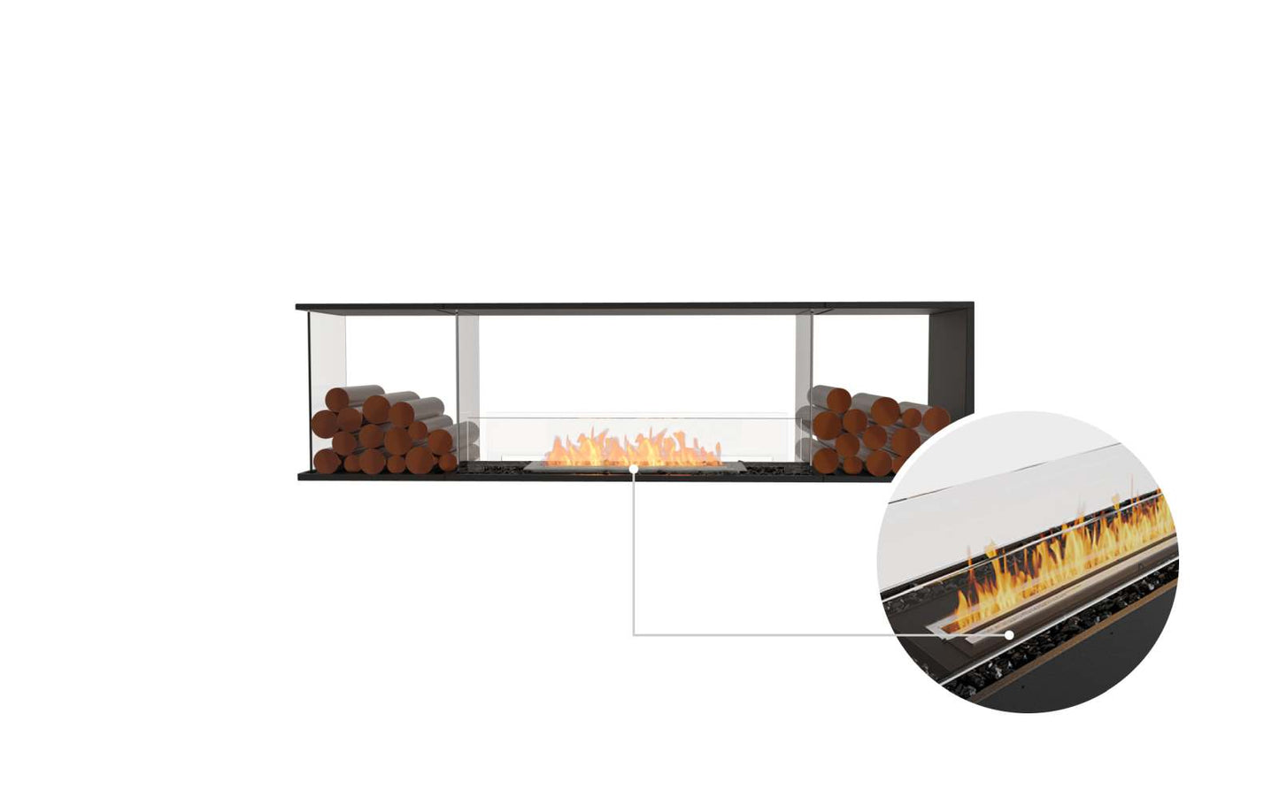 EcoSmart Flex Bioethanol Fireplace 78PN BX2 Peninsula Black