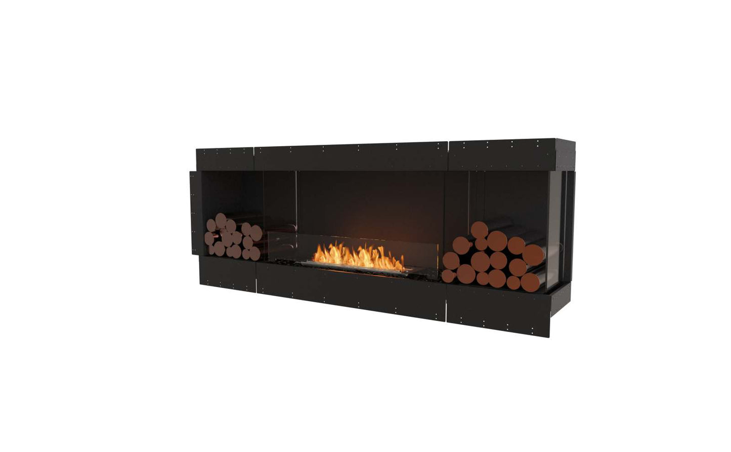 EcoSmart Flex Bioethanol Fireplace 78RC BX2 Right Corner Black