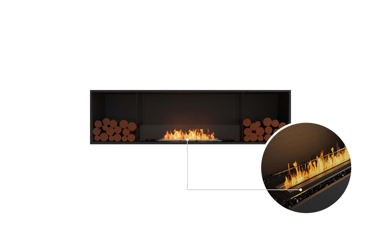 EcoSmart Flex Bioethanol Fireplace 78SS BX2 Single Sided Black