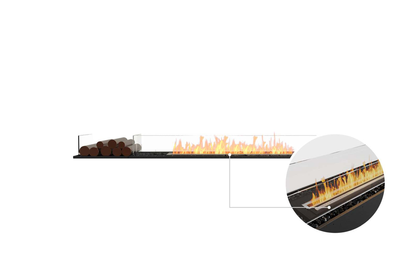 EcoSmart Flex Bioethanol Fireplace 86BN BX1 Bench Black