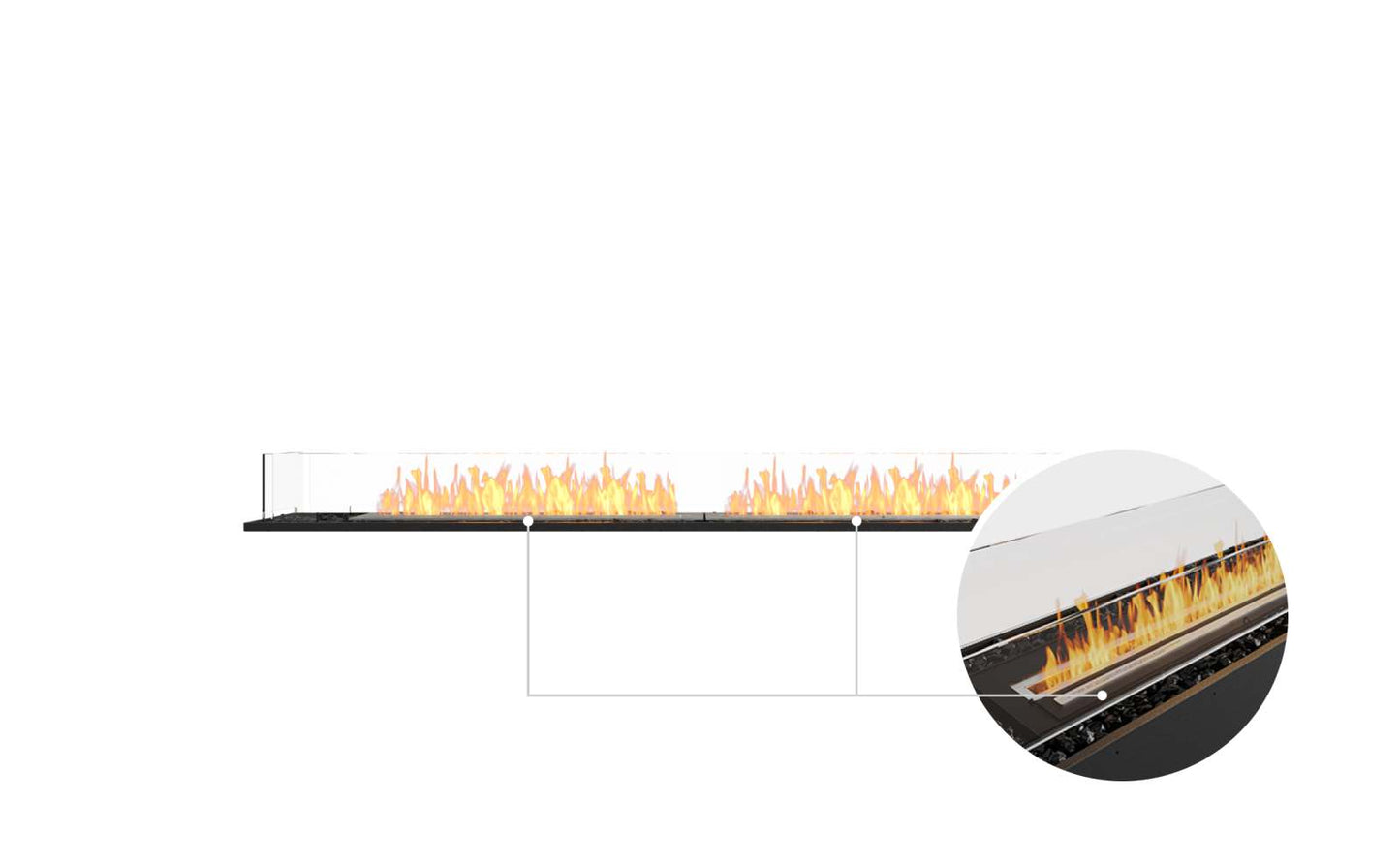 EcoSmart Flex Bioethanol Fireplace 86BN Bench Black