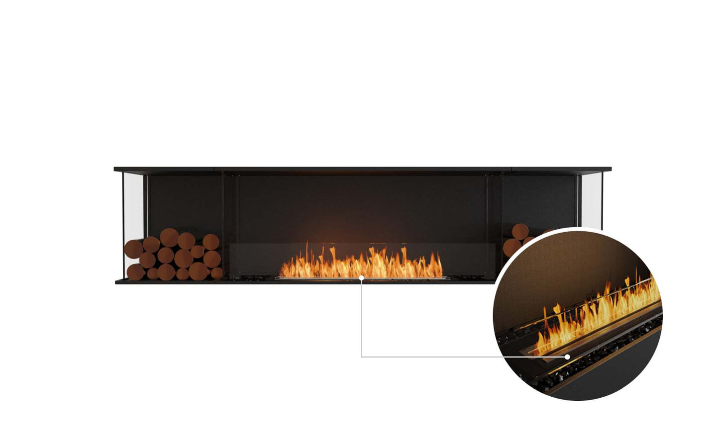 EcoSmart Flex Bioethanol Fireplace 86BY BX2 Bay Black