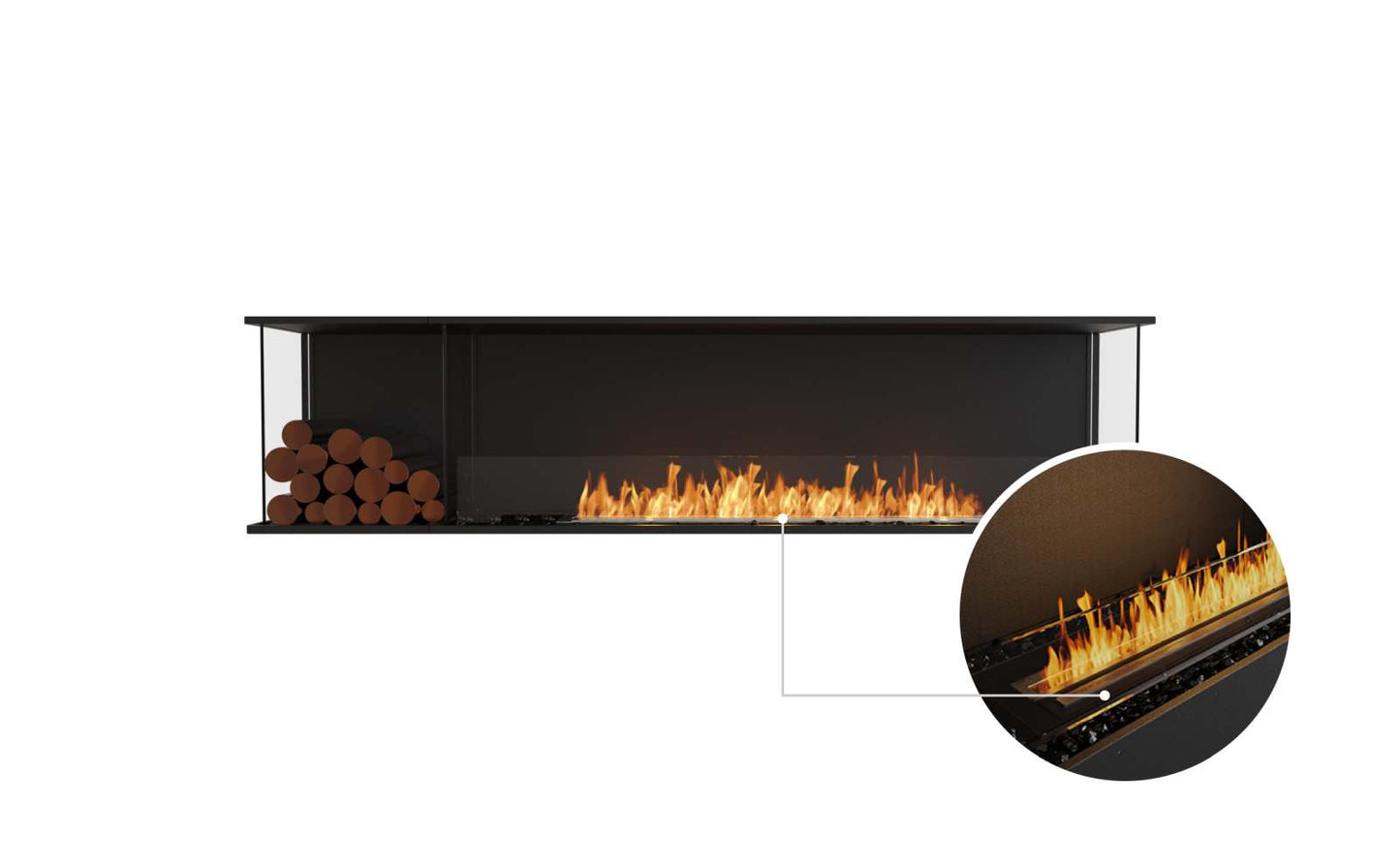 EcoSmart Flex Bioethanol Fireplace 86BY BXL Bay Black