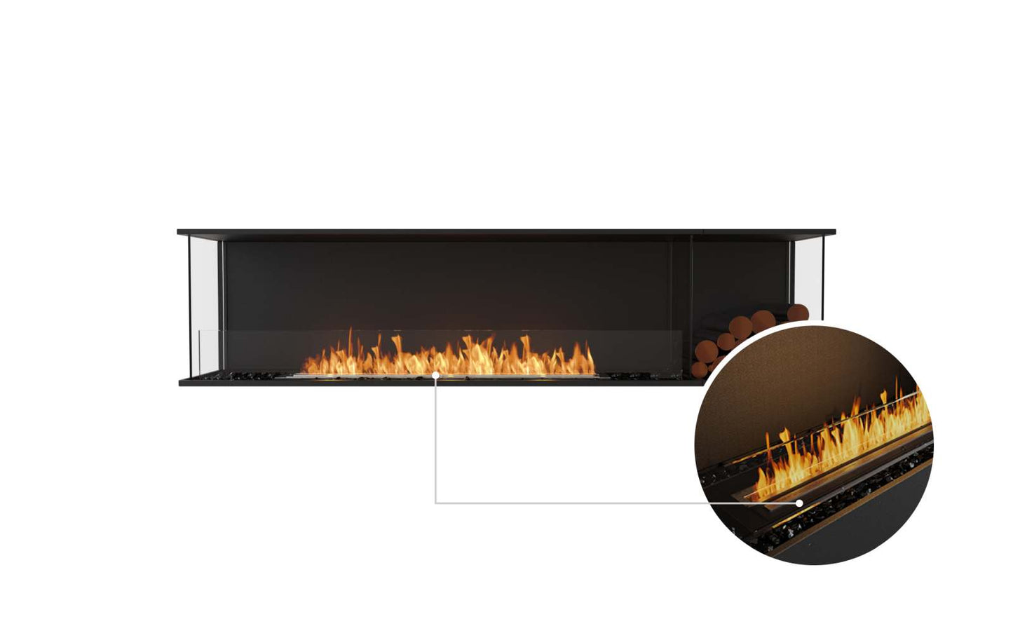 EcoSmart Flex Bioethanol Fireplace 86BY BXR Bay Black