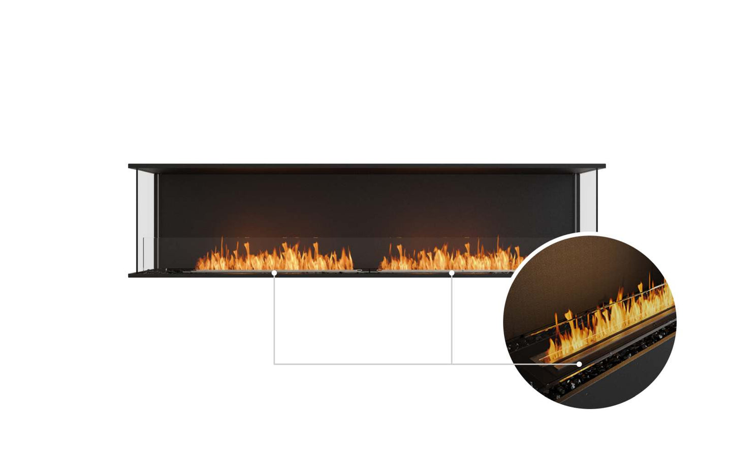EcoSmart Flex Bioethanol Fireplace 86BY Bay Black