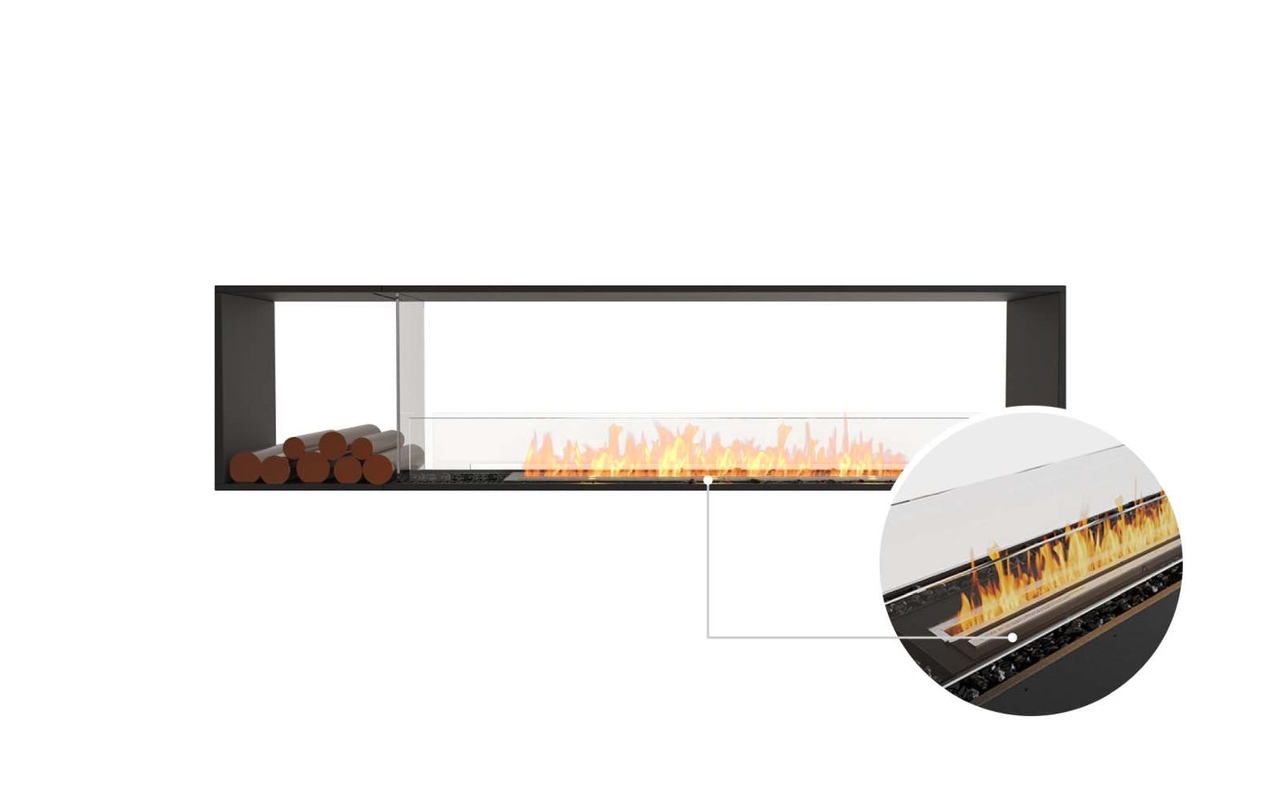 EcoSmart Flex Bioethanol Fireplace 86DB BX1 Double Sided Black