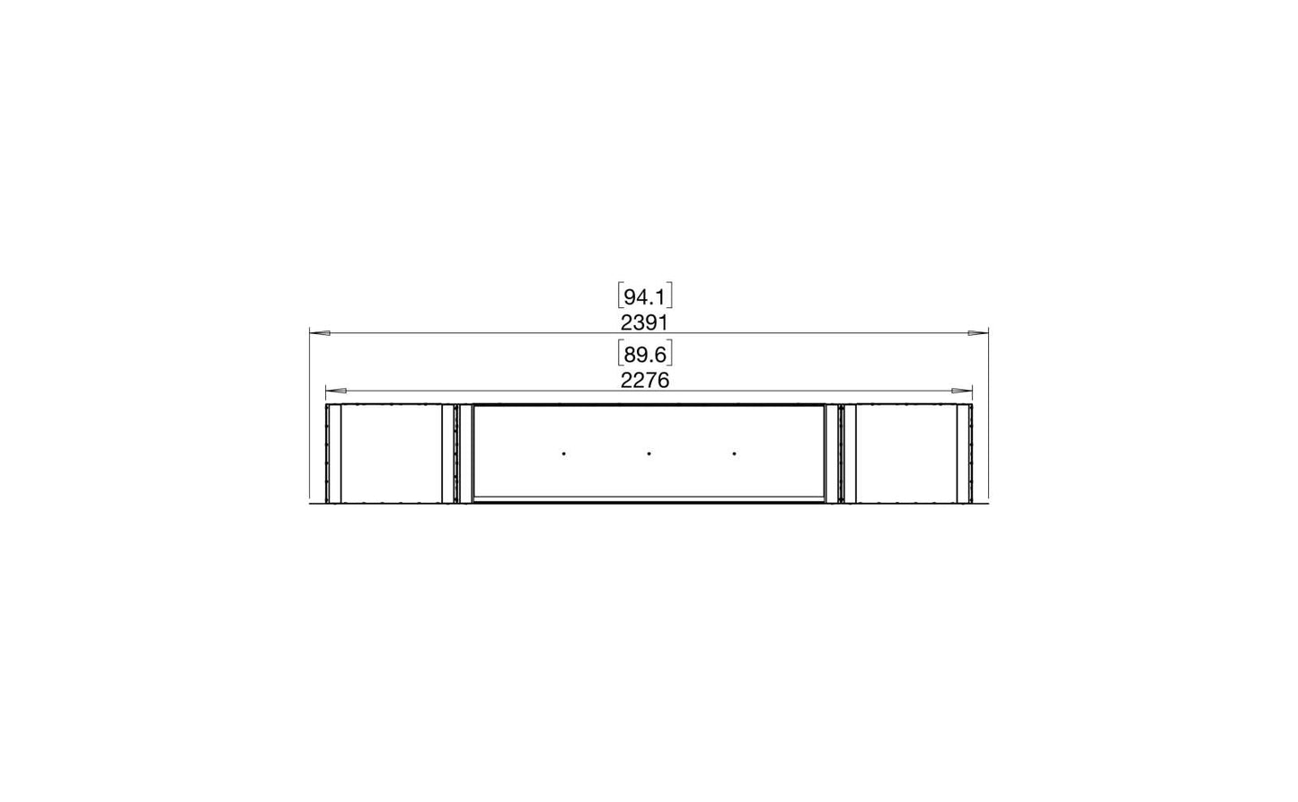 EcoSmart Flex Bioethanol Fireplace 86DB BX2 Double Sided Black